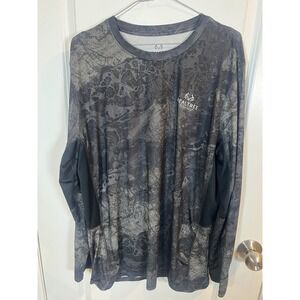 Realtree Mens Fishing Shirt Performance Camo‎ Gray Size L